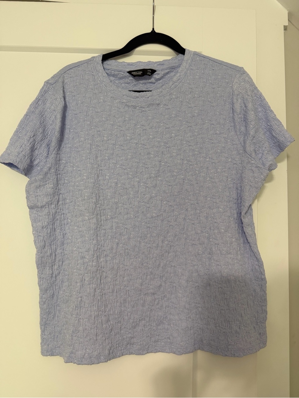 Simply Vera Vera Wang Light Blue Short-Sleeve Textured Tee